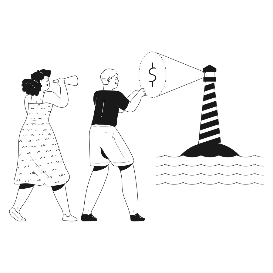 business start up vision target finance financial lighthouse view